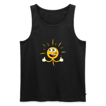 Sun that raises its thumbs - Men's Premium Organic Tank Top - black - Front - AI Model Male 178 light (178cm)
