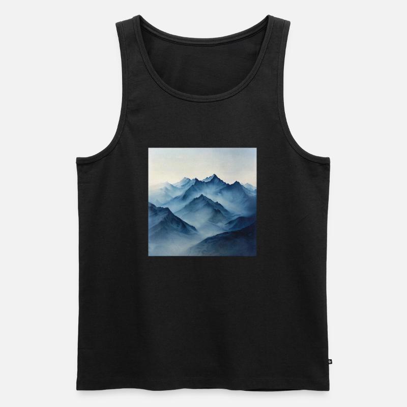 Poster Canvas Mountain 20 - Männer Premium Bio Tank Top - Schwarz