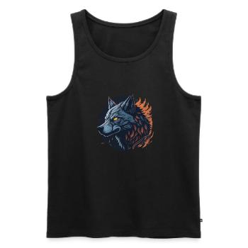 Wolf - Men's Premium Organic Tank Top - black - Front - Michal (187cm)