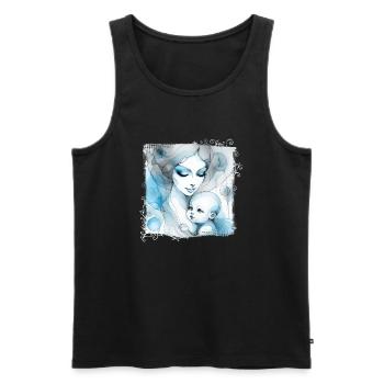 Blumen Frauen Mädchen Mode Design Kunst Weiblicher Stil - Männer Premium Bio Tank Top - Schwarz - Vorne - AI Model Male 178 light (178cm)