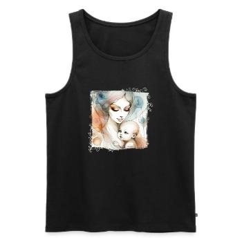 Blumen Frauen Mädchen Mode Design Kunst Weiblicher Stil - Männer Premium Bio Tank Top - Schwarz - Vorne - Michal (187cm)