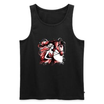 Blumen Frauen Mädchen Mode Design Kunst Weiblicher Stil - Männer Premium Bio Tank Top - Schwarz - Vorne - Michal (187cm)