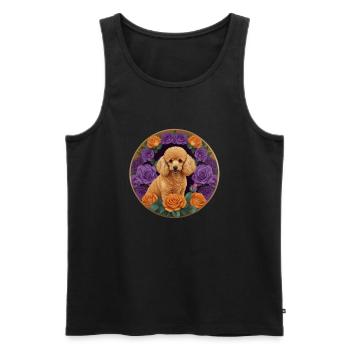 Poodle apricot and pink mauve and orange - Men's Premium Organic Tank Top - black - Front - AI Model Male 178 light (178cm)