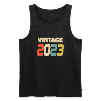 2023 Vintage Retro Classic 2023 - Men's Premium Organic Tank Top - black - Front - AI Model Male 178 light (178cm)