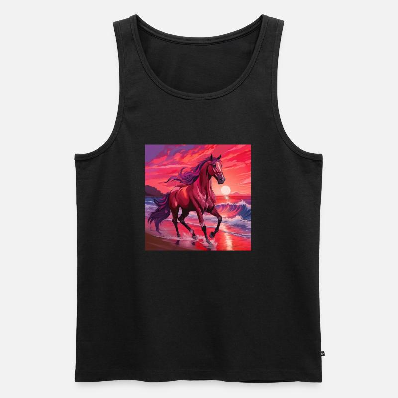 Pferdekunst - Männer Premium Bio Tank Top - Schwarz