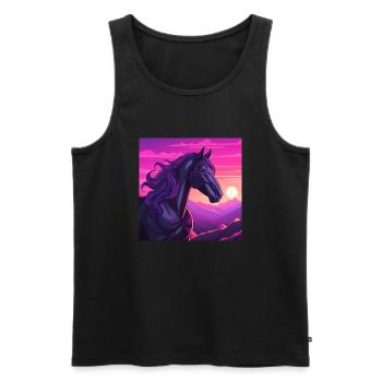 Art du cheval - Débardeur bio Premium Homme - noir - Devant - AI Model Male 178 light (178cm)