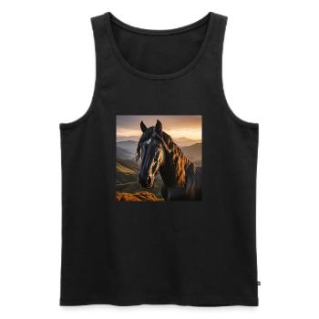 Horse Art - Men's Premium Organic Tank Top - black - Front - Michal (187cm)