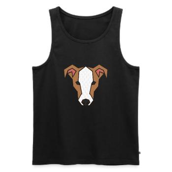 Jack Russell fait face à 1a - Débardeur bio Premium Homme - noir - Devant - Michal (187cm)