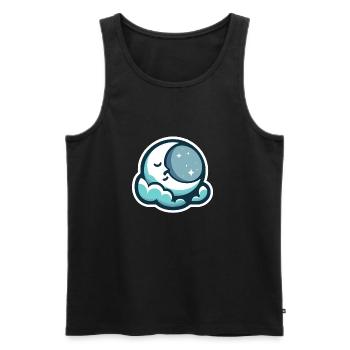 schlafender Mond - Männer Premium Bio Tank Top - Schwarz - Vorne - AI Model Male 178 light (178cm)