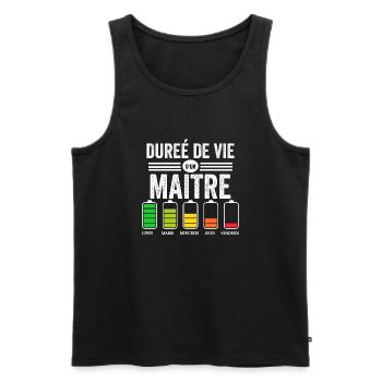 Humour Maitre D'école Pour Fin D'année Scolaire - Débardeur bio Premium Homme - noir - Devant - Michal (187cm)