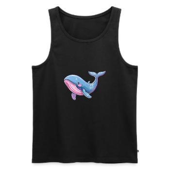 Buntes Wal Motiv Im Aquarellstil - Männer Premium Bio Tank Top - Schwarz - Vorne - Michal (187cm)