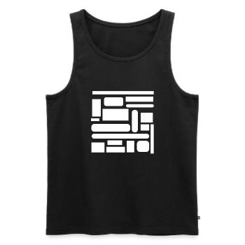 Weiße Geometrie - Männer Premium Bio Tank Top - Schwarz - Vorne - AI Model Male 178 light (178cm)