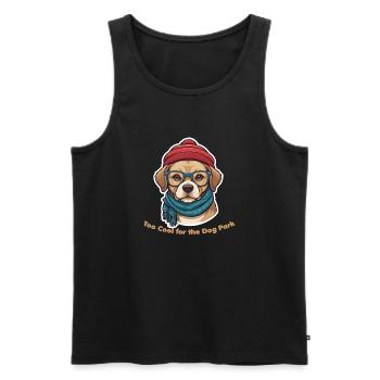 Too cool for the dog park - Men's Premium Organic Tank Top - black - Front - AI Model Male 178 light (178cm)