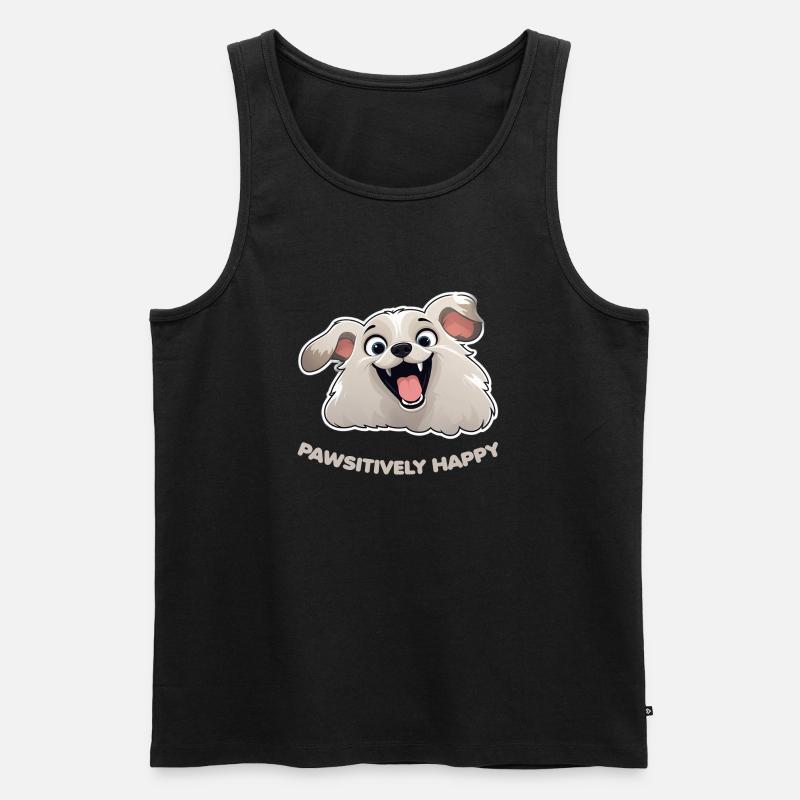 Glück Hündchen - Männer Premium Bio Tank Top - Schwarz