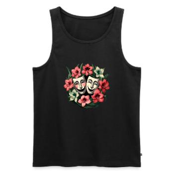 Melpomène et Thalia Comédie et tragédie - Débardeur bio Premium Homme - noir - Devant - AI Model Male 178 light (178cm)