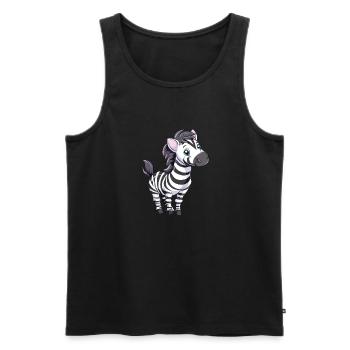 Cute Zebra Cartoon for Kids - Men's Premium Organic Tank Top - black - Front - Michal (187cm)