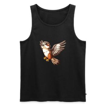 Majestic flying falcon in flight - Men's Premium Organic Tank Top - black - Front - Michal (187cm)