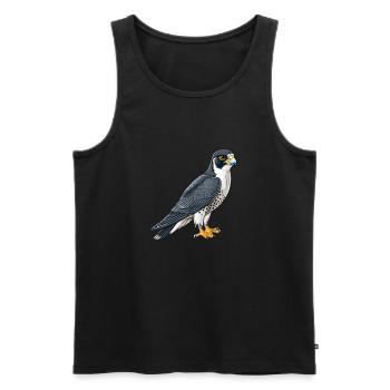 Stolzer Wanderfalke In Pose - Männer Premium Bio Tank Top - Schwarz - Vorne - AI Model Male 178 light (178cm)