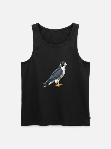 Stolzer Wanderfalke In Pose - Männer Premium Bio Tank Top - Schwarz