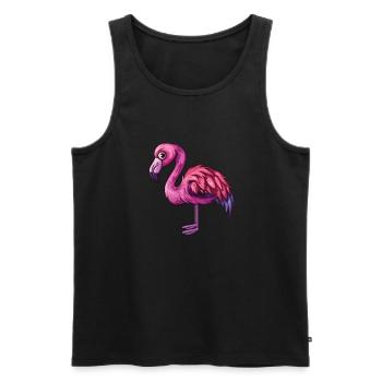 Flamant rose élégant avec du caractère - Débardeur bio Premium Homme - noir - Devant - Michal (187cm)
