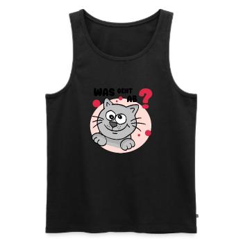 Was geht ab? - Männer Premium Bio Tank Top - Schwarz - Vorne - AI Model Male 178 light (178cm)