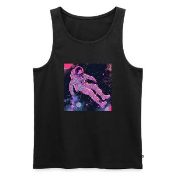 80er Jahre Anime Mädchen beruhigender hochwertiger Modedruck - Männer Premium Bio Tank Top - Schwarz - Vorne - Michal (187cm)