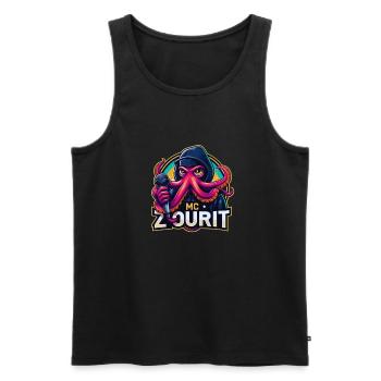MC ZOURIT - Débardeur bio Premium Homme - noir - Devant - Michal (187cm)