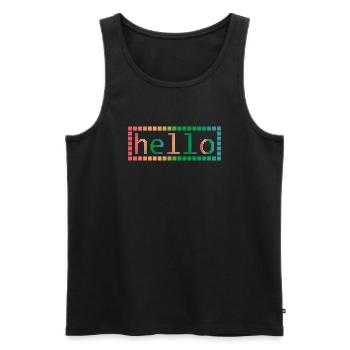 Hello in Pixels - Männer Premium Bio Tank Top - Schwarz - Vorne - AI Model Male 178 light (178cm)