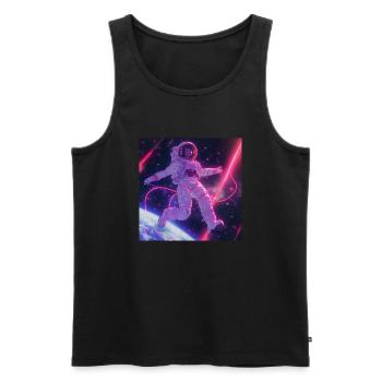 80er Jahre Anime Mädchen beruhigender hochwertiger Modedruck - Männer Premium Bio Tank Top - Schwarz - Vorne - Michal (187cm)