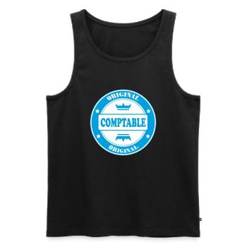 ORIGINAL COMPTABLE - Débardeur bio Premium Homme - noir - Devant - Michal (187cm)