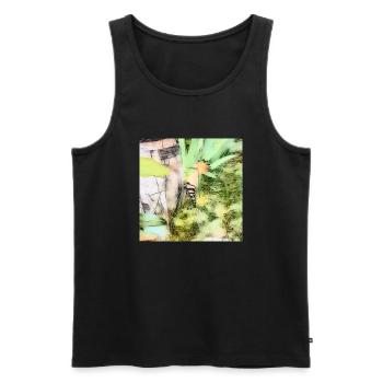 Huppe fasciée oiseau mignon - Débardeur bio Premium Homme - noir - Devant - Michal (187cm)