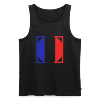 Französische Flagge, Wappen blau, weiß, rot - Männer Premium Bio Tank Top - Schwarz - Vorne - Michal (187cm)
