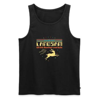 Lustiger Spruch - Mach mal langsam Rentner - Männer Premium Bio Tank Top - Schwarz - Vorne - AI Model Male 178 light (178cm)