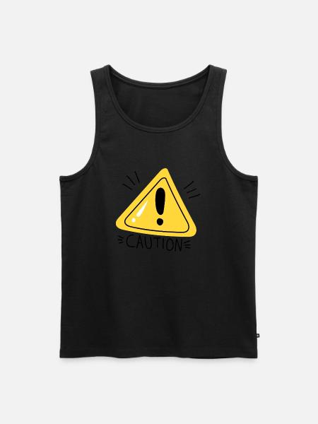 Attention Note Signe Croquis Point d’exclamation - Débardeur bio Premium Homme - noir