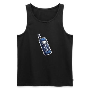 Retro mobile phone - Men's Premium Organic Tank Top - black - Front - AI Model Male 178 light (178cm)