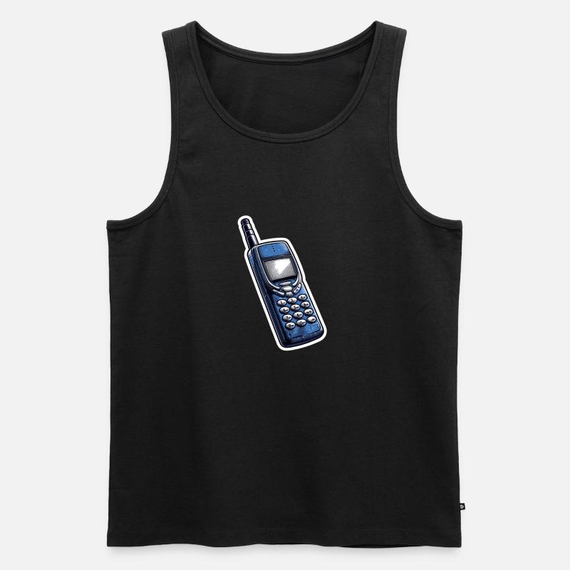 Retro-Handy - Männer Premium Bio Tank Top - Schwarz
