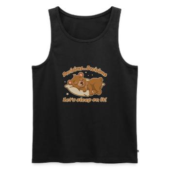 Decisions - Let's sleep on it - Men's Premium Organic Tank Top - black - Front - AI Model Male 178 light (178cm)