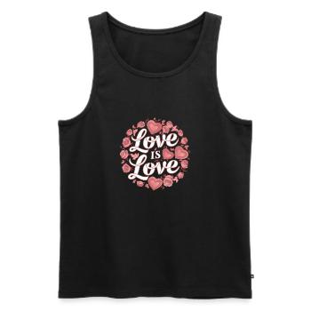 LIEBE IST LIEBE - Männer Premium Bio Tank Top - Schwarz - Vorne - Michal (187cm)