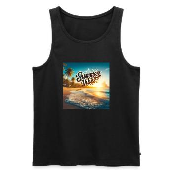 Beautiful Summer Vibes Design - Männer Premium Bio Tank Top - Schwarz - Vorne - Michal (187cm)