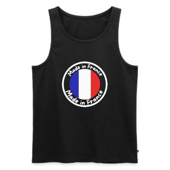 Made in France - Men's Premium Organic Tank Top - black - Front - Michal (187cm)