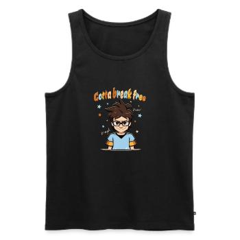 Nerd Nerd Geek Computer Freak - Je dois me libérer - Débardeur bio Premium Homme - noir - Devant - AI Model Male 178 light (178cm)