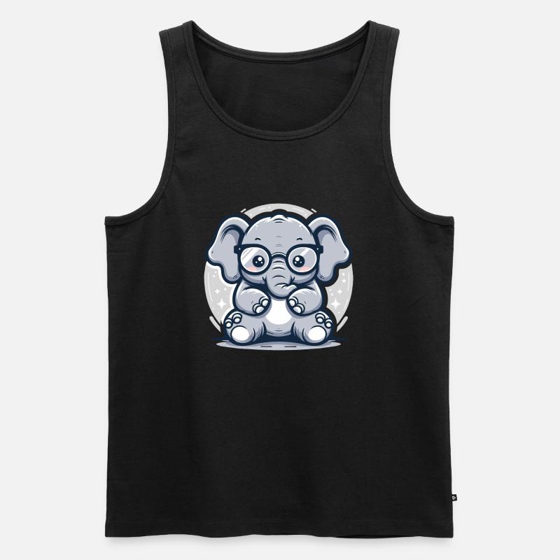 Elefant - Männer Premium Bio Tank Top - Schwarz