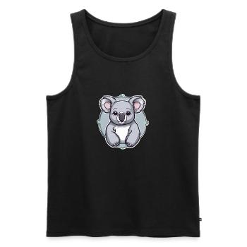 Bébé koala - Débardeur bio Premium Homme - noir - Devant - AI Model Male 178 light (178cm)