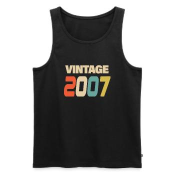 2007 Vintage Retro Classic 2007 - Männer Premium Bio Tank Top - Schwarz - Vorne - AI Model Male 178 light (178cm)