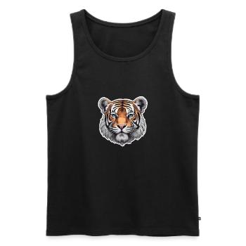 TIGER HEAD - Men's Premium Organic Tank Top - black - Front - AI Model Male 178 light (178cm)