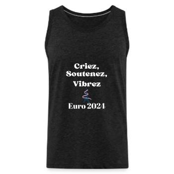 Shout, support, vibrate - Men's Premium Organic Tank Top - charcoal grey - Front - Alexander (188cm)