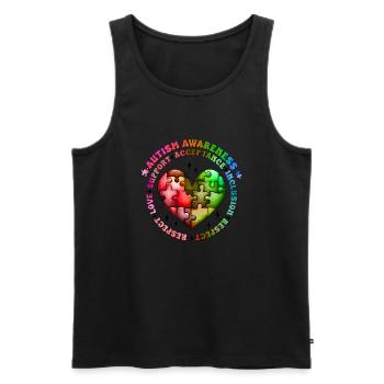 Autismus Superheld Betreuer Puzzle Kinder Anomal - Männer Premium Bio Tank Top - Schwarz - Vorne - Michal (187cm)