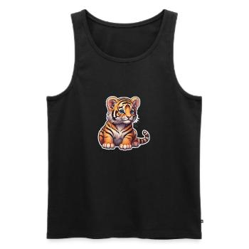 BÉBÉ TIGRE 6 - Débardeur bio Premium Homme - noir - Devant - Michal (187cm)