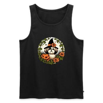 Halloween Shih Tzu - Männer Premium Bio Tank Top - Schwarz - Vorne - Michal (187cm)
