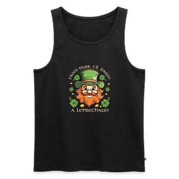 Irish Irland Kleeblatt Leprechaun Kobold Reim - Männer Premium Bio Tank Top - Schwarz - Vorne - AI Model Male 178 light (178cm)